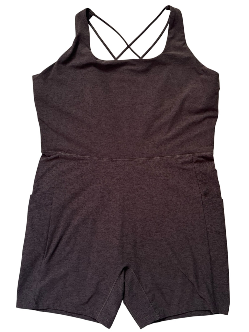 NWT CALIA Lustralux Bodysuit Romper Coffee Grounds Heather XXL